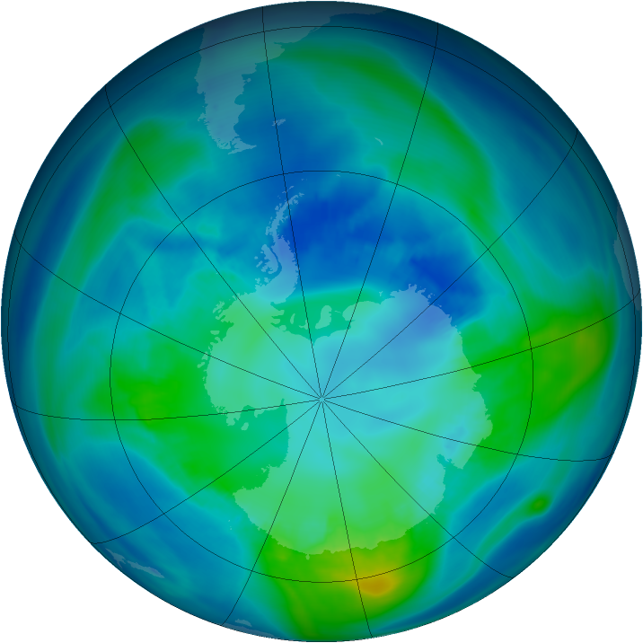 Antarctic ozone map for 17 April 2006